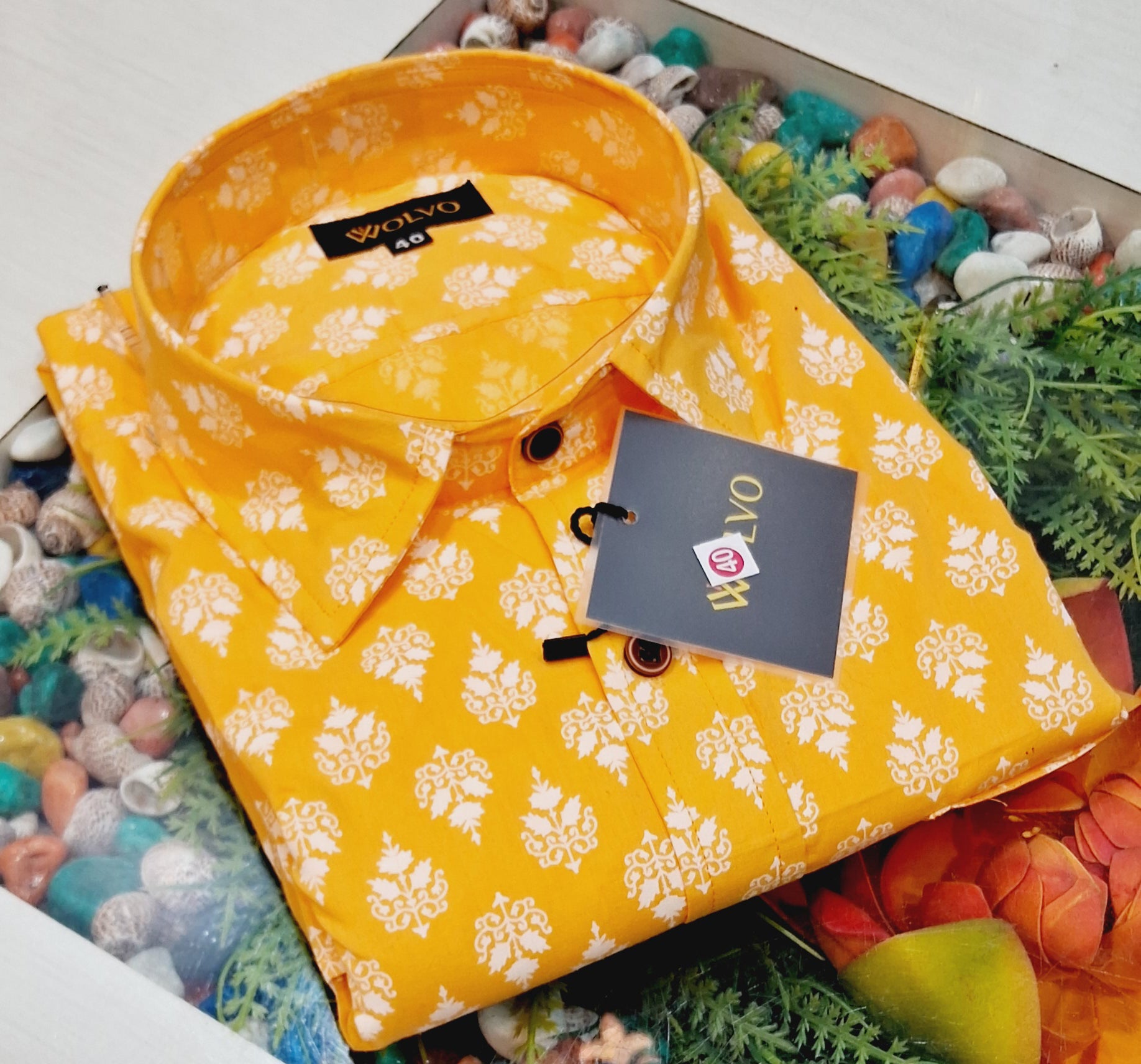 Cotton Yellow Printed shirt